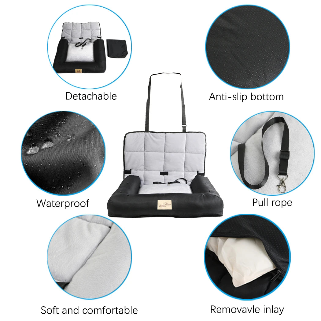 BINGOPAW Dog Car Seat Bed Waterproof Pet Cushion Mat Carrier