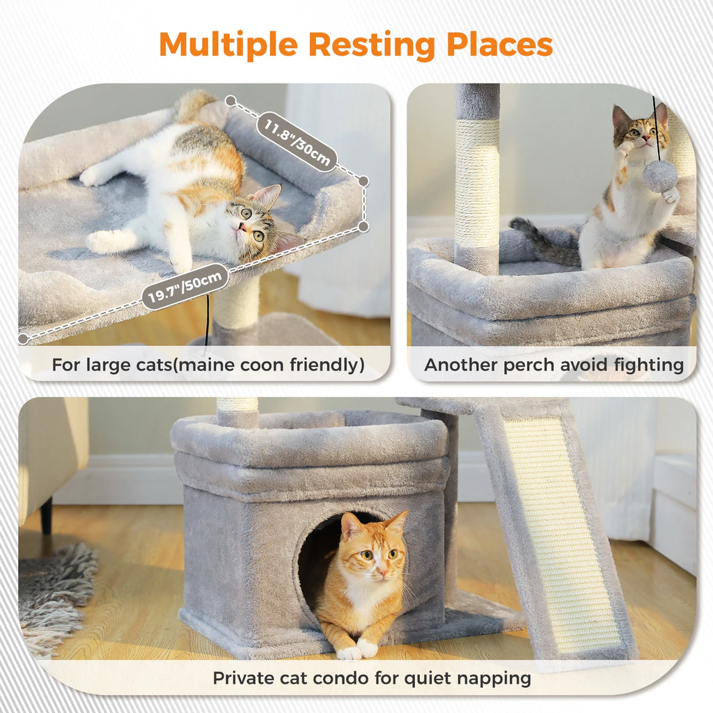 Small Indoor Cat Tree with Condo