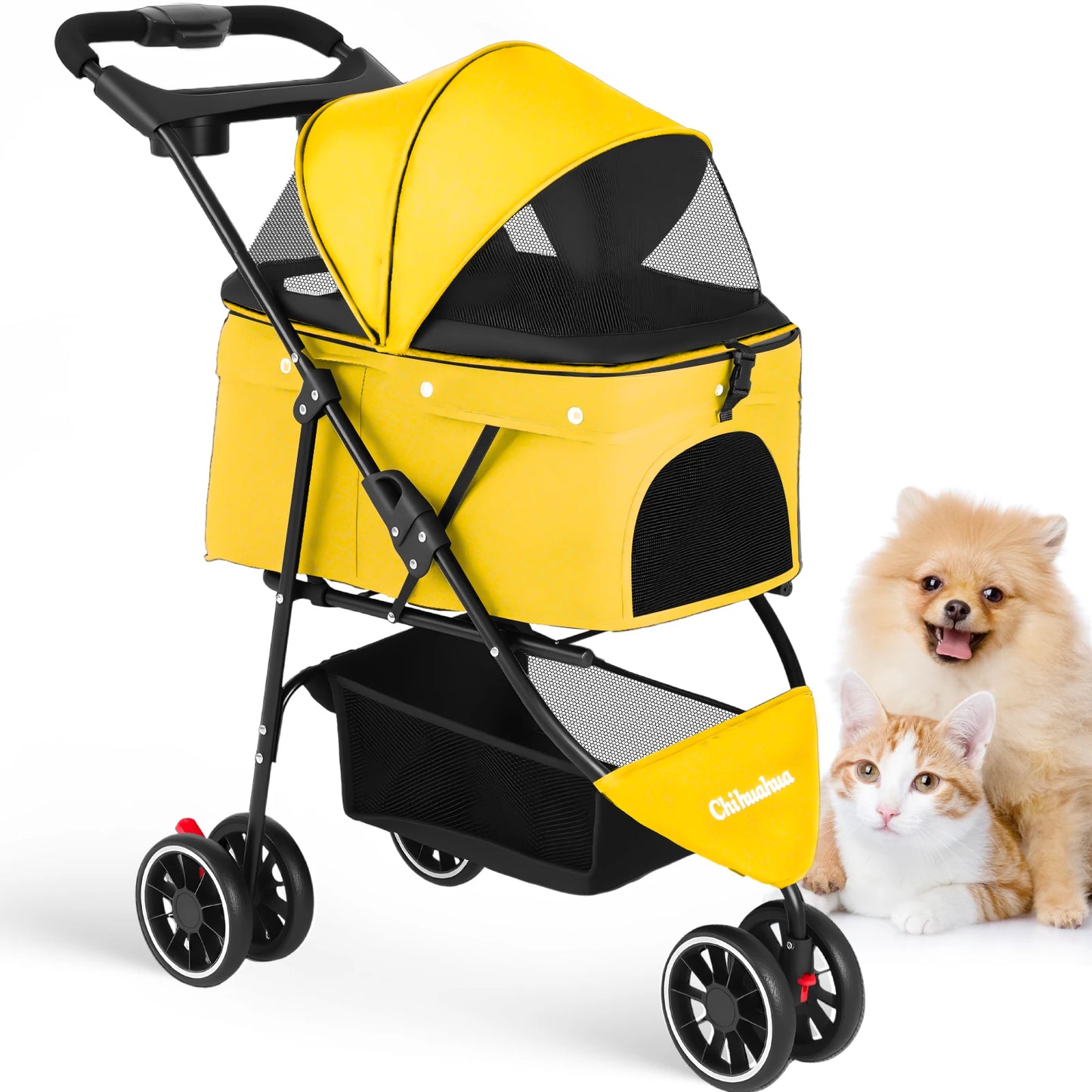 CHIHUAHUA 3-Wheel Pet Stroller For Small And Medium Cats Dogs