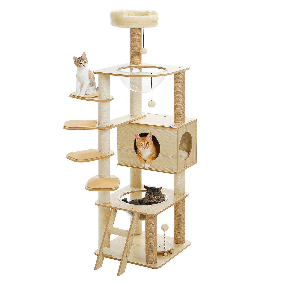 Pawz Roofer Multi Level Cat Tree With Scratching Posts Hammock