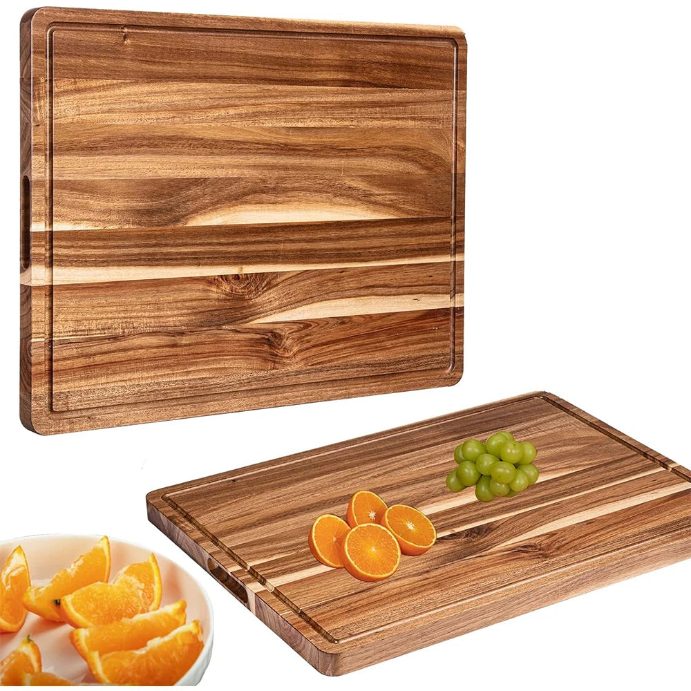 TWISTER.CK Reversible Kitchen Wood Cutting Board With Juice Groove