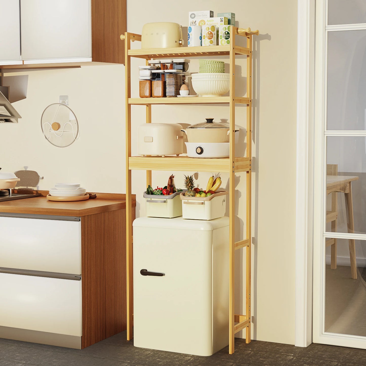 Three Tier Bamboo Over Toilet Bathroom Storage Rack