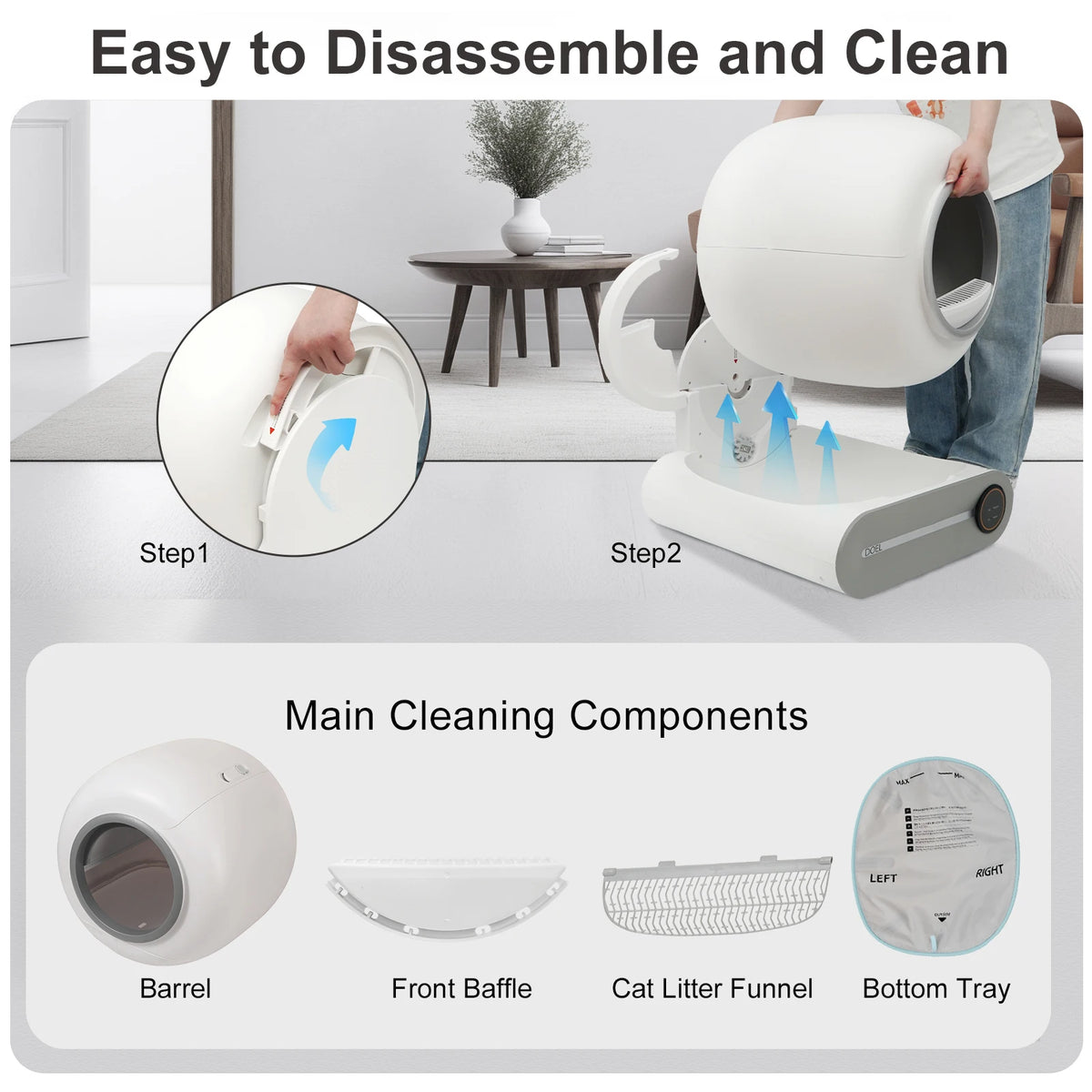 DOEL 65L Smart Self-Cleaning Cat Litter Box with App Pet and Home Outlet