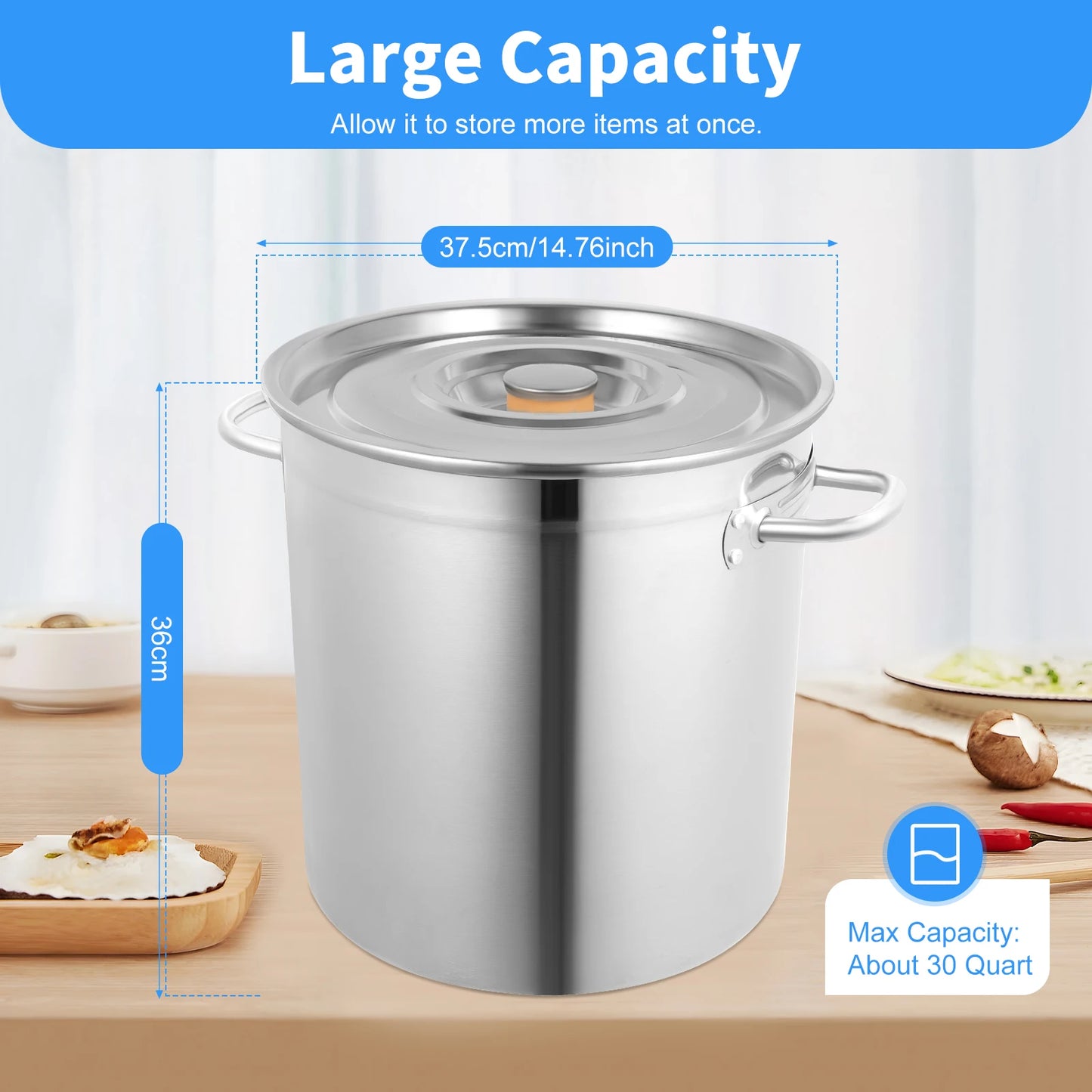 Stainless Steel Soup And Stock Pot With Lid And Handles