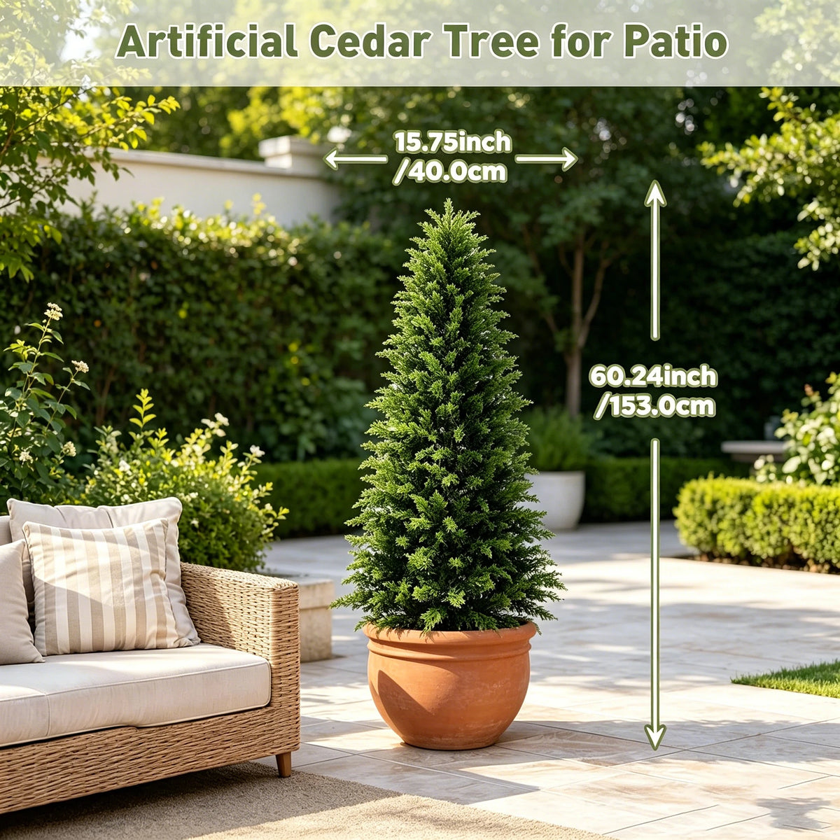 UV Resistant Artificial Cedar Topiary Trees