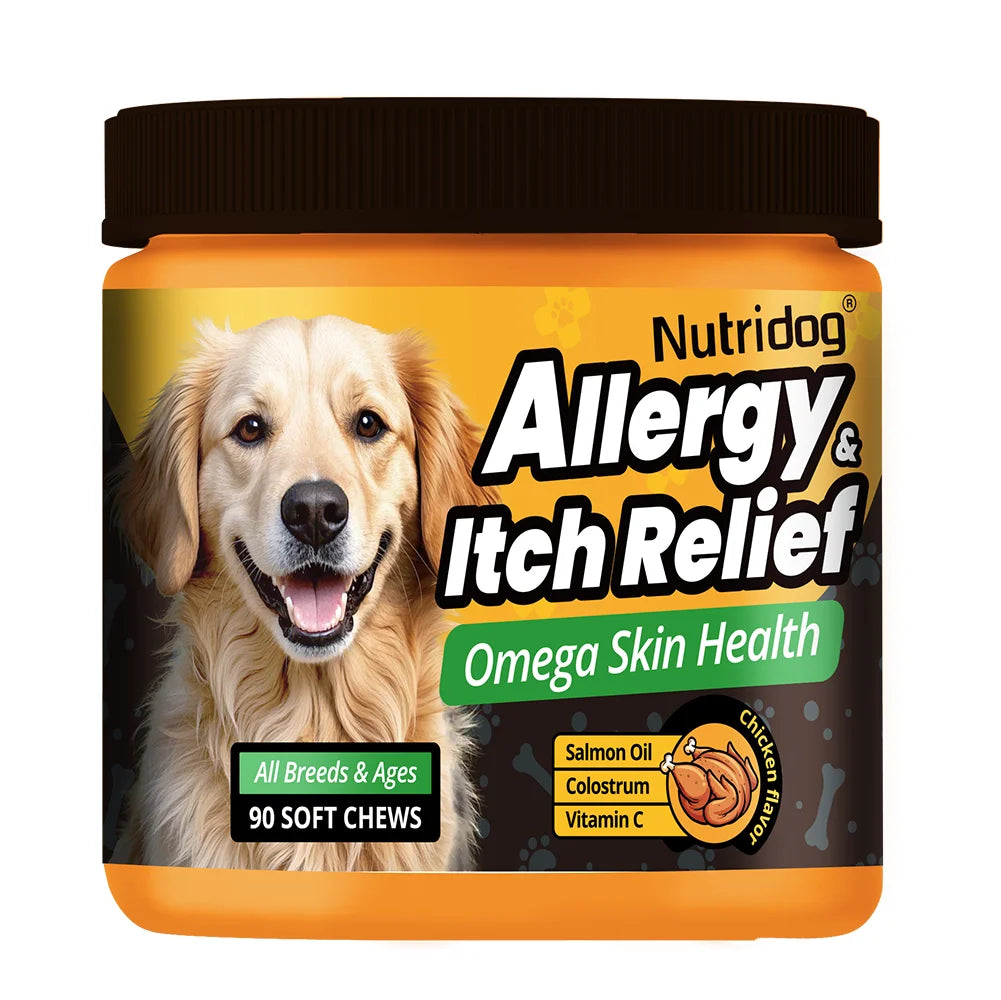 Nutridog Skin, Coat and Probiotic Chews for Dogs, 90 Count Pet and Home Outlet