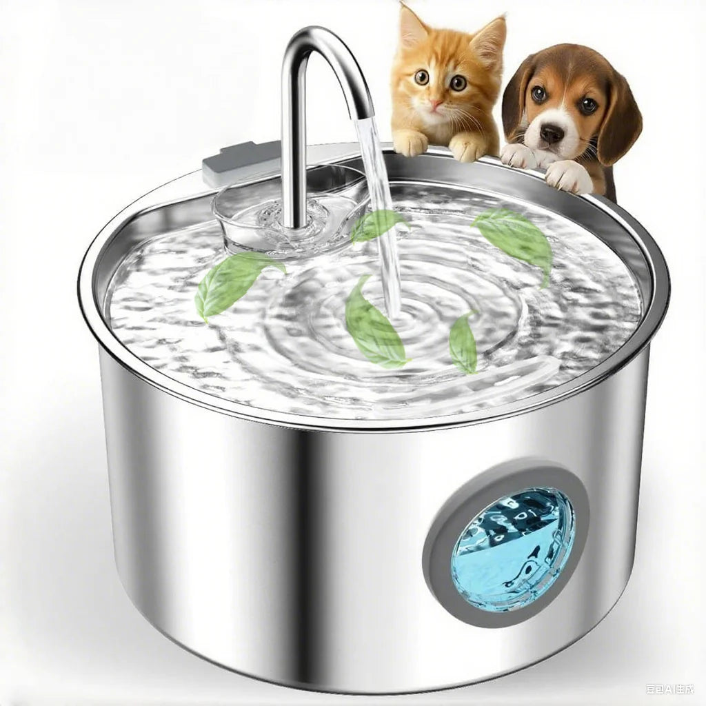 OPETH Stainless Steel Cat Water Fountain With Replaceable Filters Pet and Home Outlet