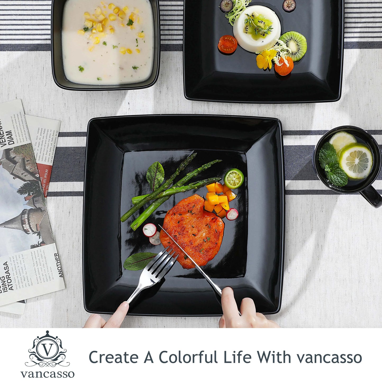 Malacasa Soho Ceramic Dinnerware Set Porcelain Dinnerware Collection
