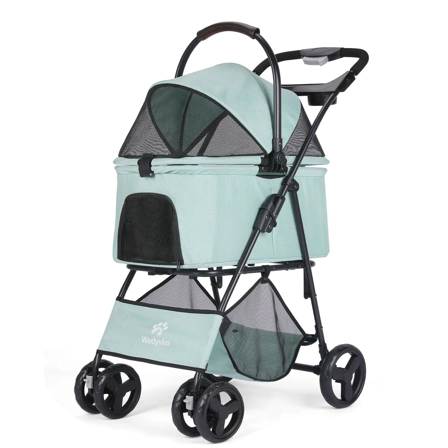Pet Stroller With Removable Carrier For Dogs And Cats