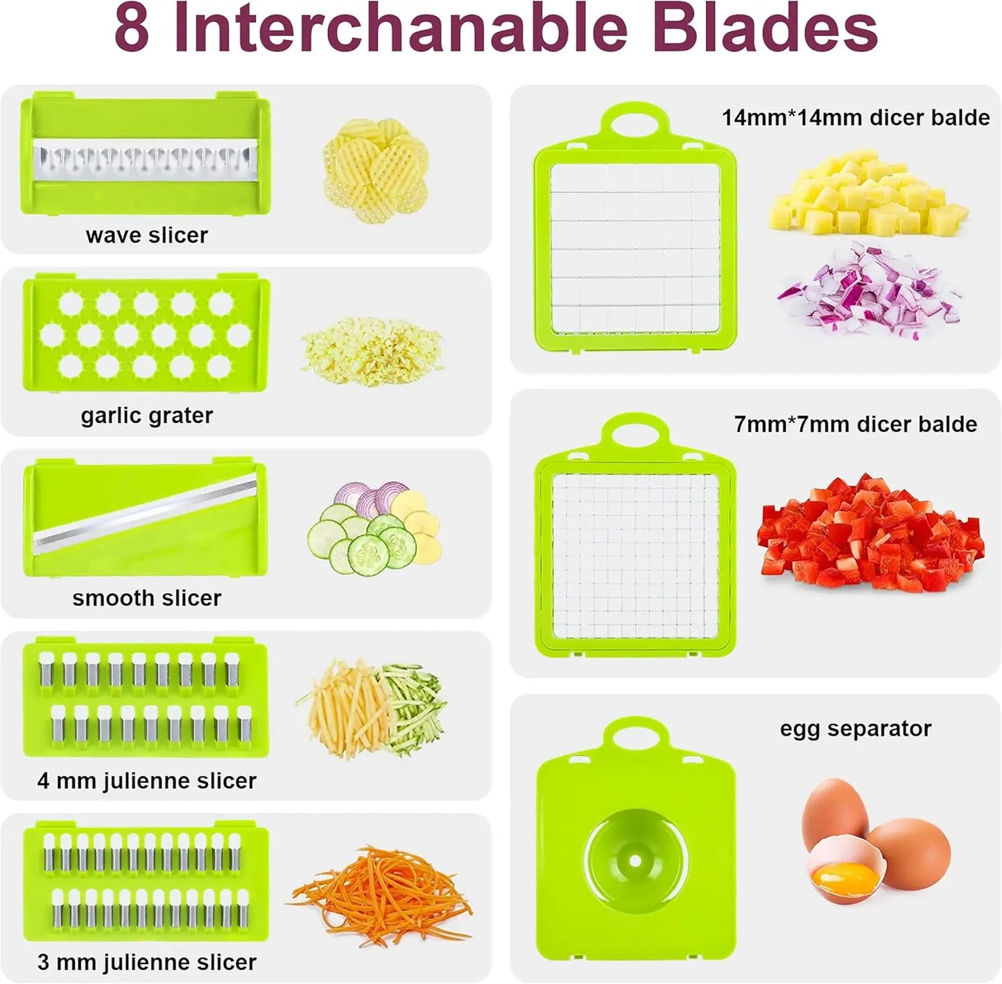 Upgraded Vegetable Chopper Multi Functional Safe Kitchen Slicer Dicer
