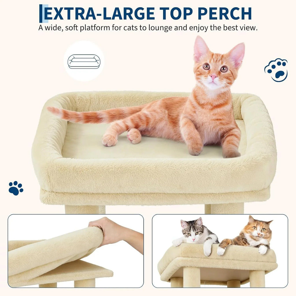61-Inch Cat Tree with 2 Condos & 7 Sisal Scratching Posts Pet and Home Outlet