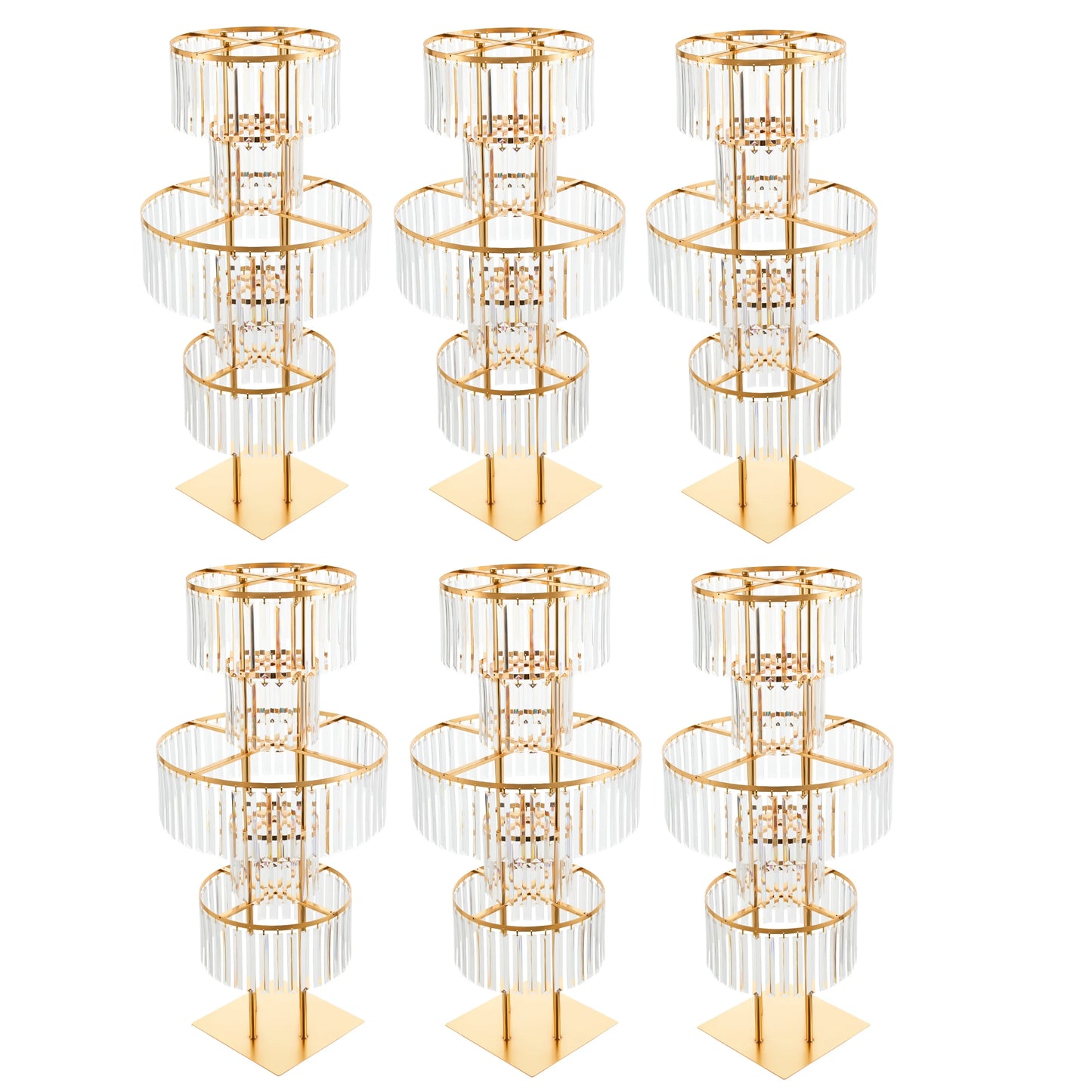 5 Tier Wedding Flower Stand Acrylic Crystal Centerpiece Display Rack