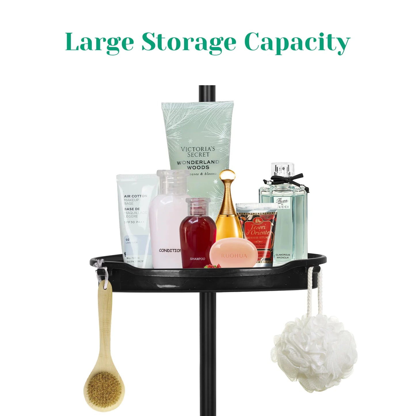 HiMISS Corner Shower Caddy With Adjustable Tension Pole Bathroom Organizer