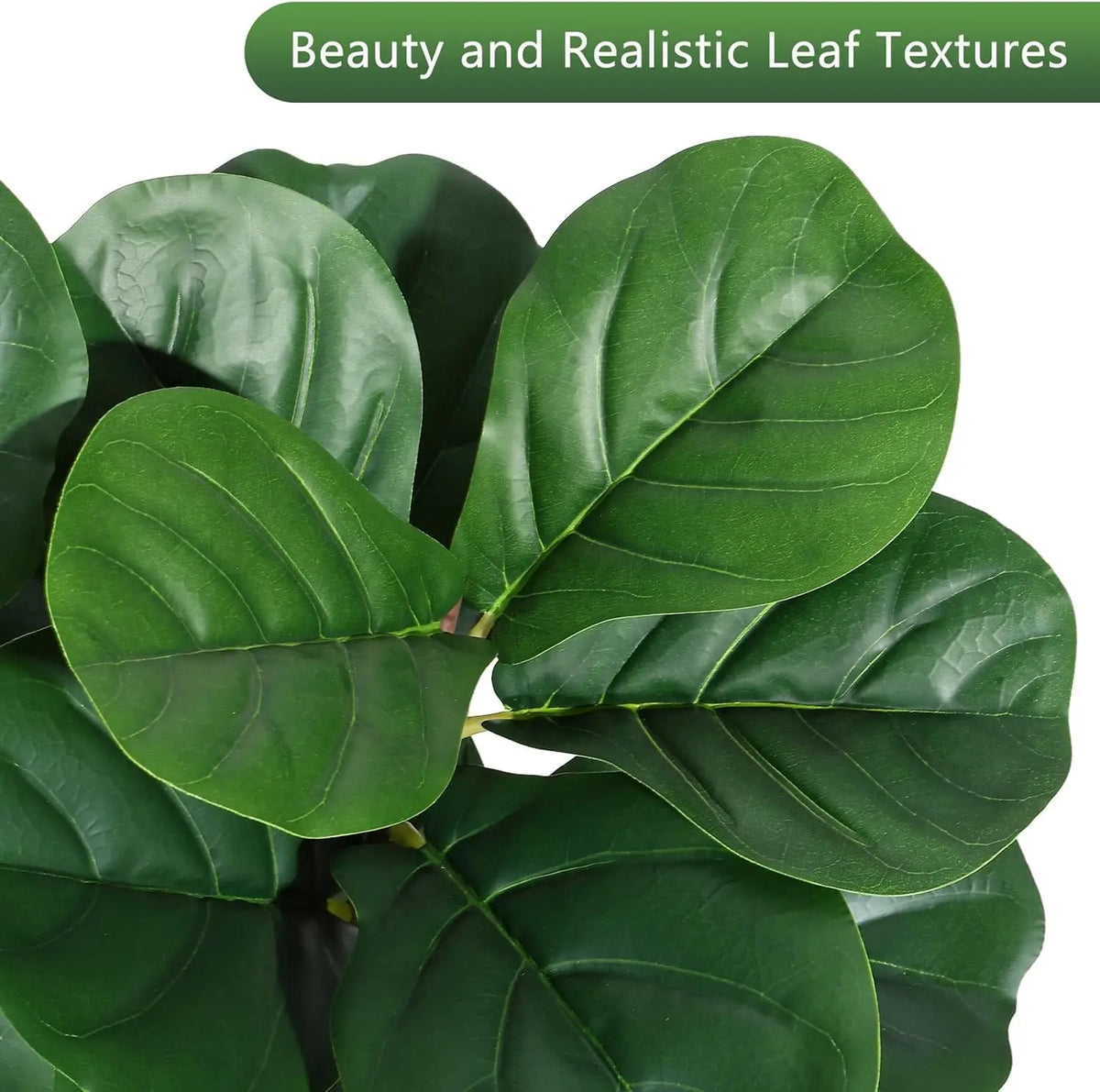 4FT/5FT/6FT/7FT Fiddle Leaf Fig Tree Artificial with Leaves, Realistic Faux Ficus Lyrata Trees in White Planter Pot, Home Decor Pet and Home Outlet