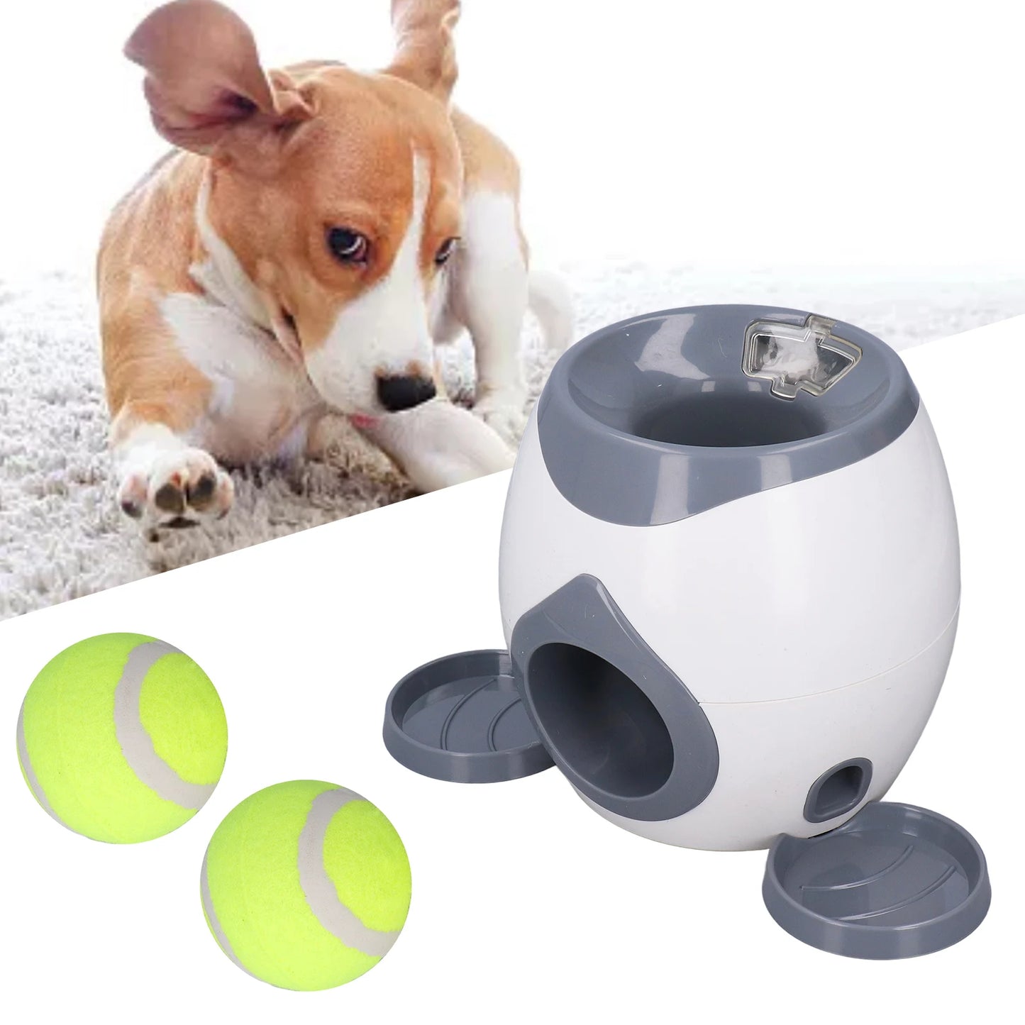 Dog Tennis Ball Feeding Toy 2 Balls Interactive Training Equipment