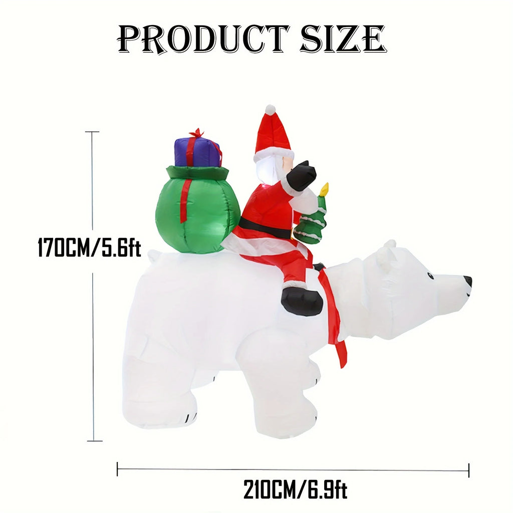 Huge Christmas Inflatables Santa Clause Riding Bear with Shaking Head 6.56ft Outdoor Decorations Inflatable Toy Mold Blow up Garden Yard Decor with LED Lights for Xmas Holiday Christmas Eve Party Indoor White Winter Pet and Home Outlet