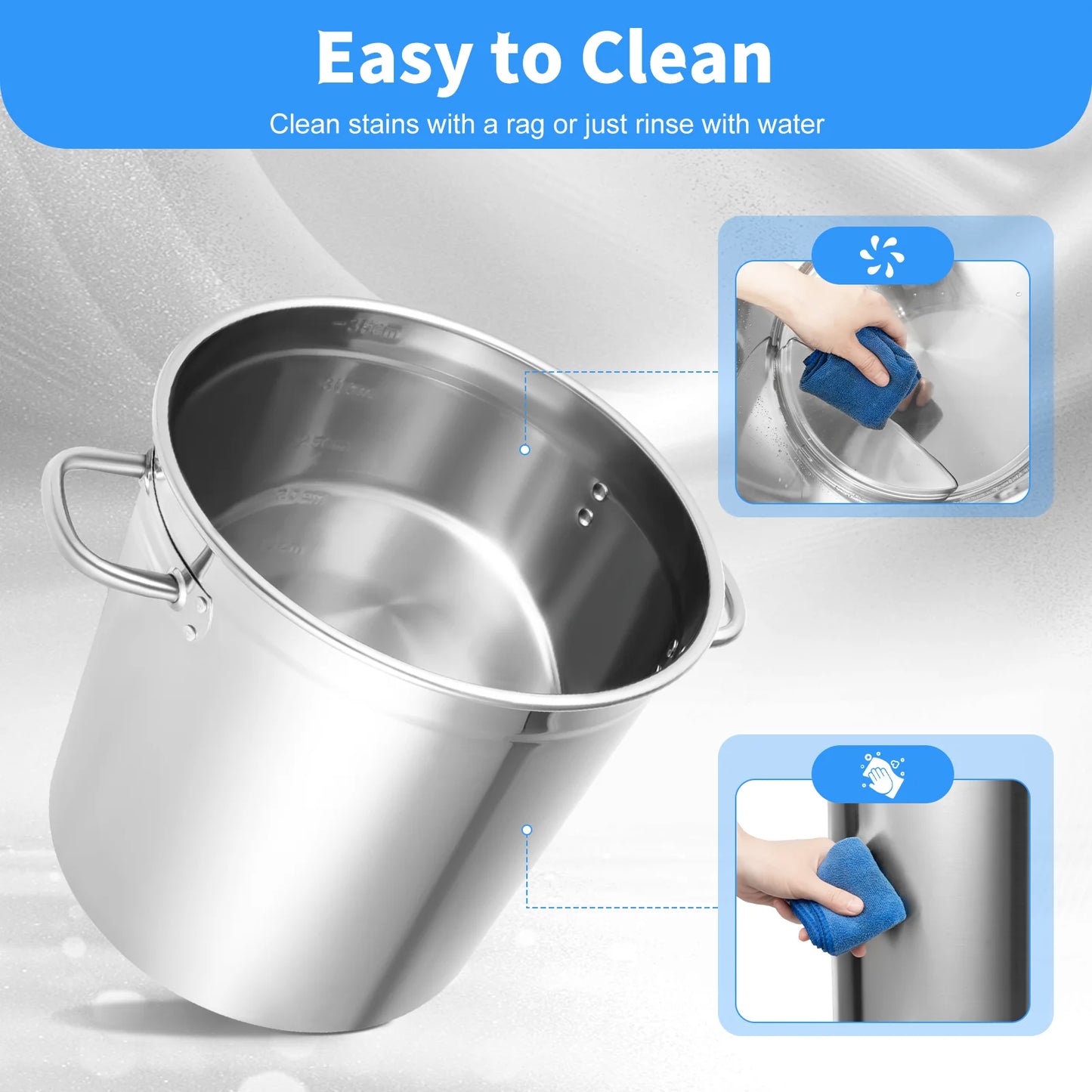 Stainless Steel Soup And Stock Pot With Lid And Handles