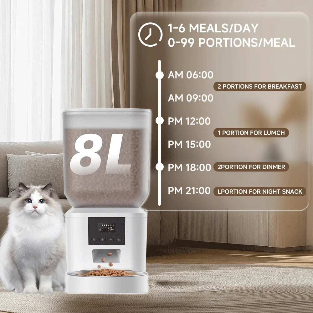 Nityers Automatic Cat Feeder With Key Control And Voice Recorder Pet and Home Outlet