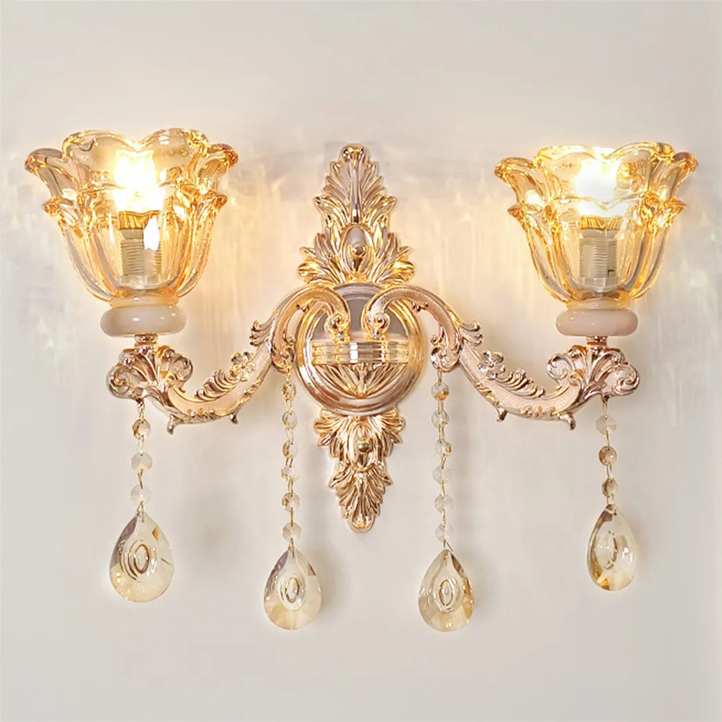 Vrygle Floral Wall Sconce With Crystal Lampshade Lighting