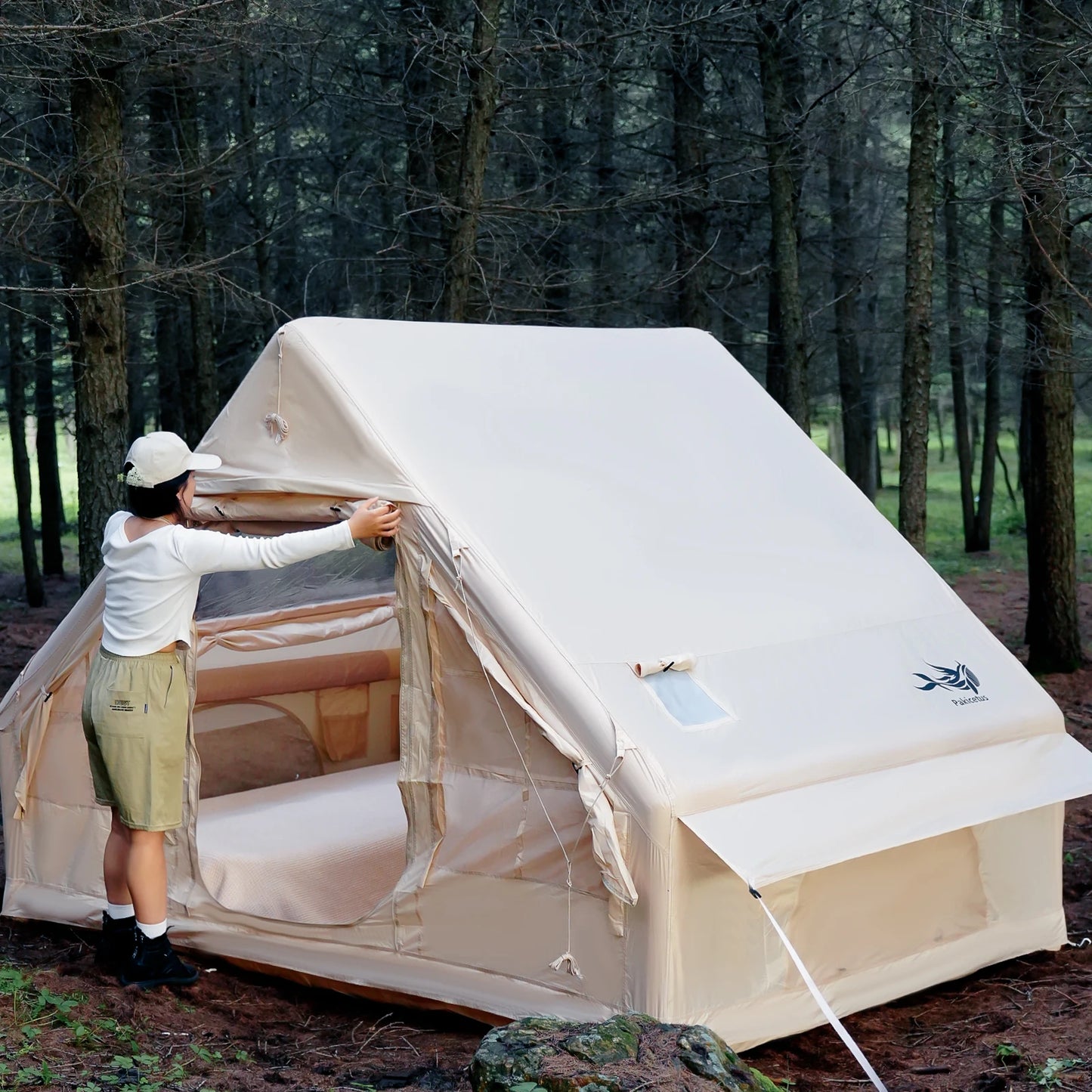 Pakicetus Inflatable Tent With Skylight Quick Setup Family Outdoor Tent