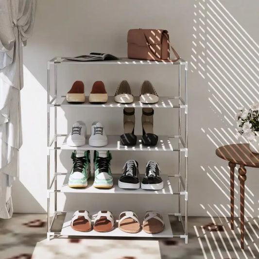 Five Tier Shoe Rack Organizer With Durable Metal Frame