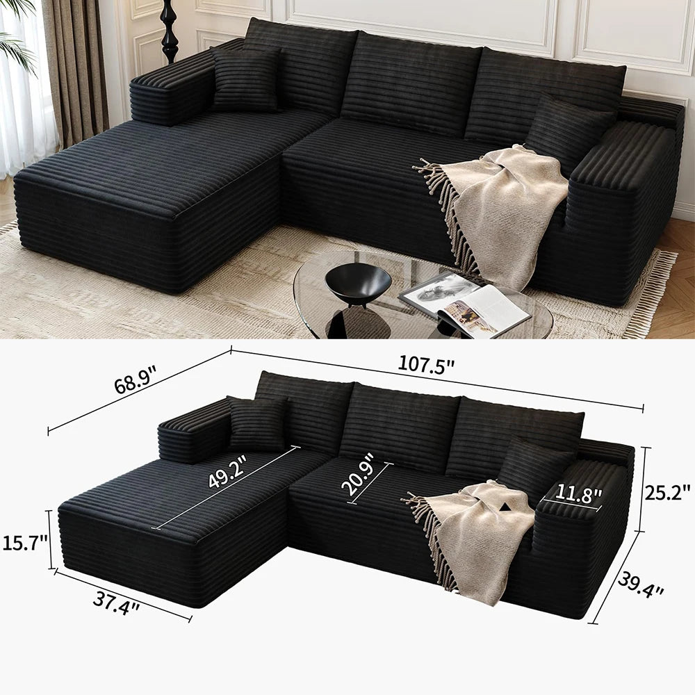 YQXH Cloud Style Modular Sectional Sofa With Memory Foam Cushions