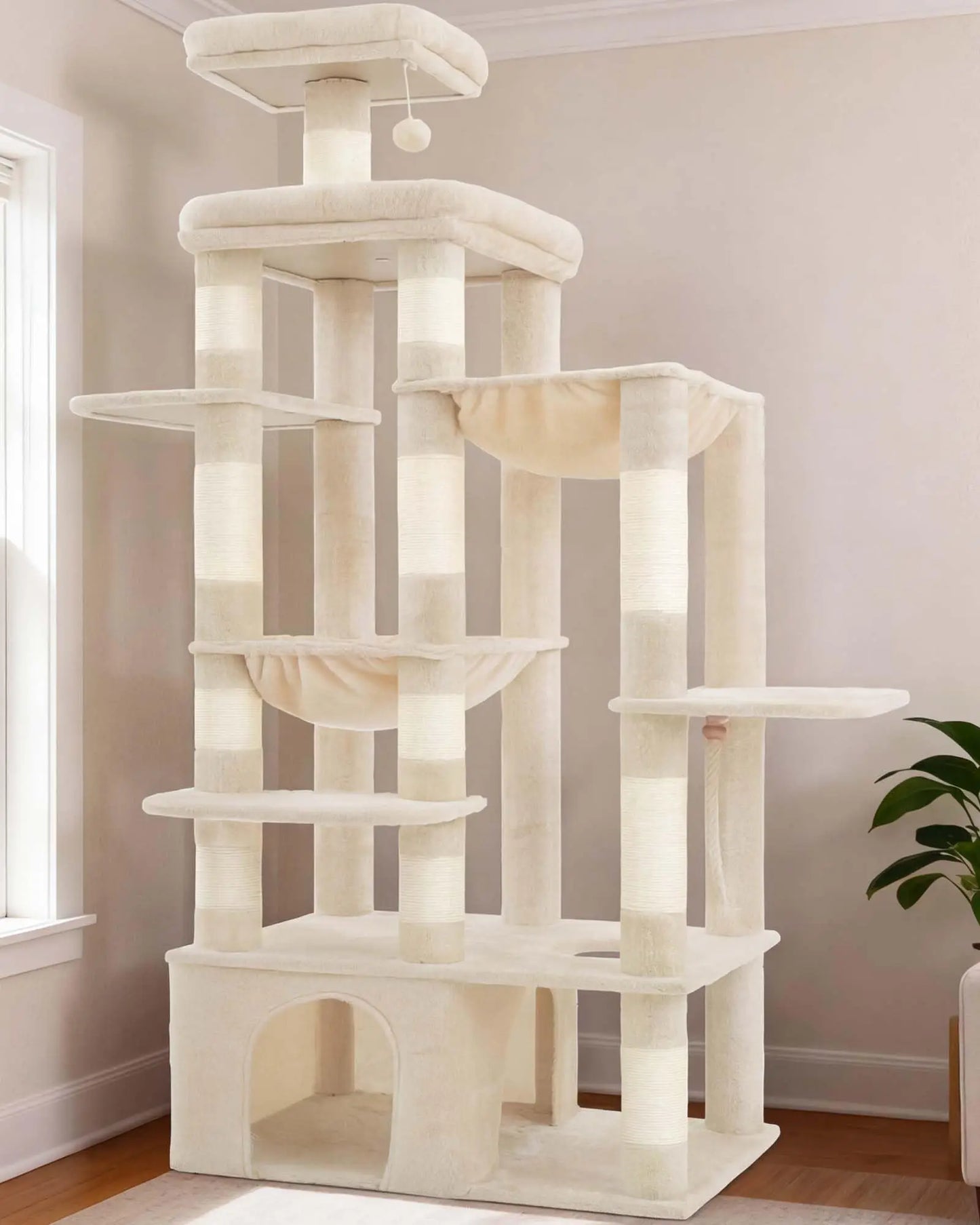 XIUWO Cat Tree Tower For Indoor Cats Multi Level Stability