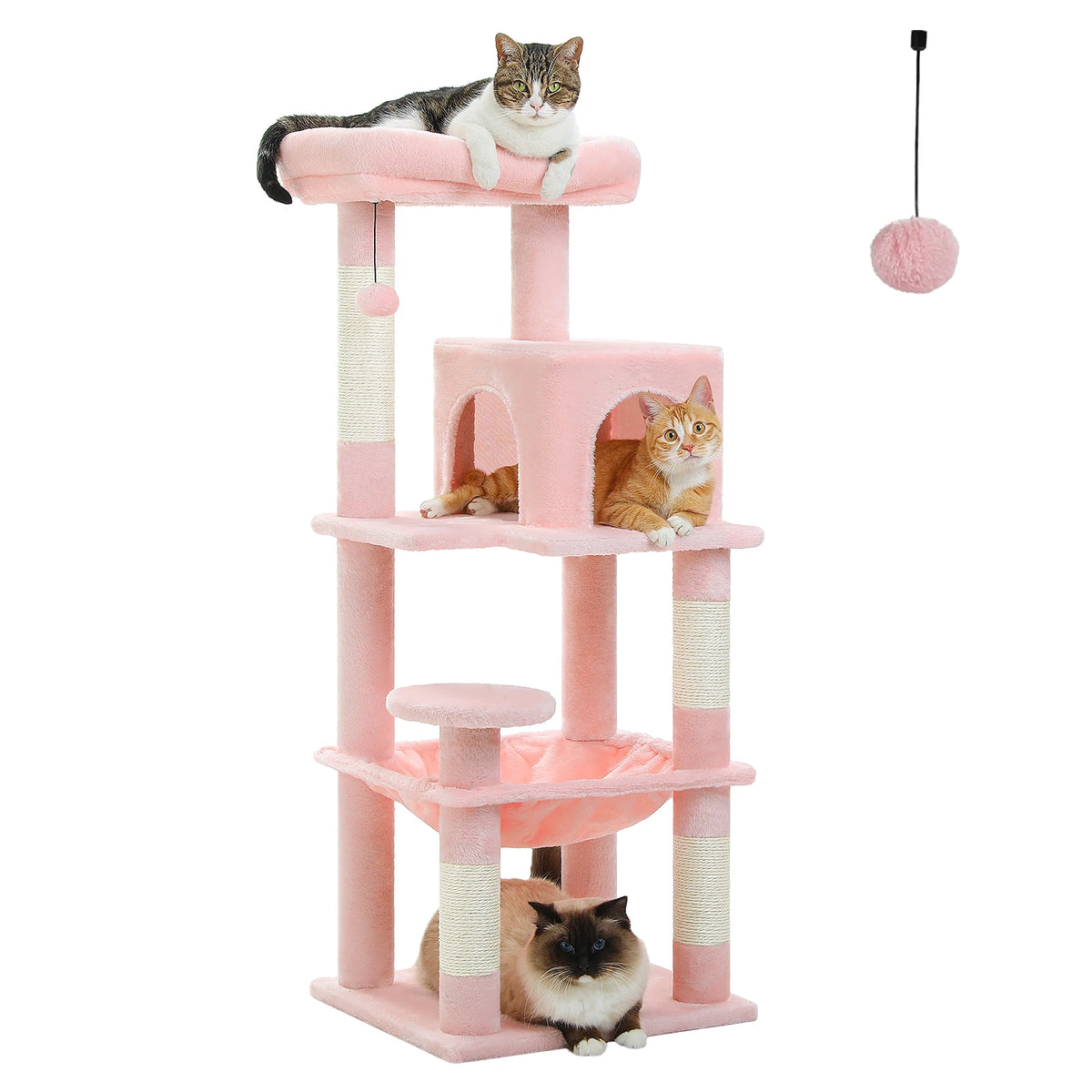 Petepela 5-Level Metal Frame Cat Tower With Large Hammock