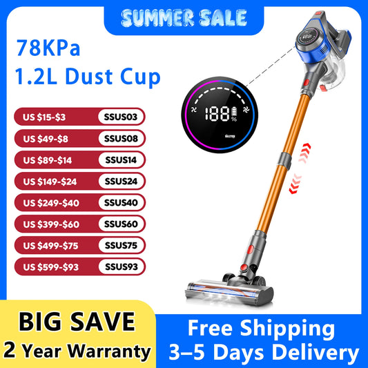 Honki Cordless Wet Dry Vacuum Cleaner With LED Suction