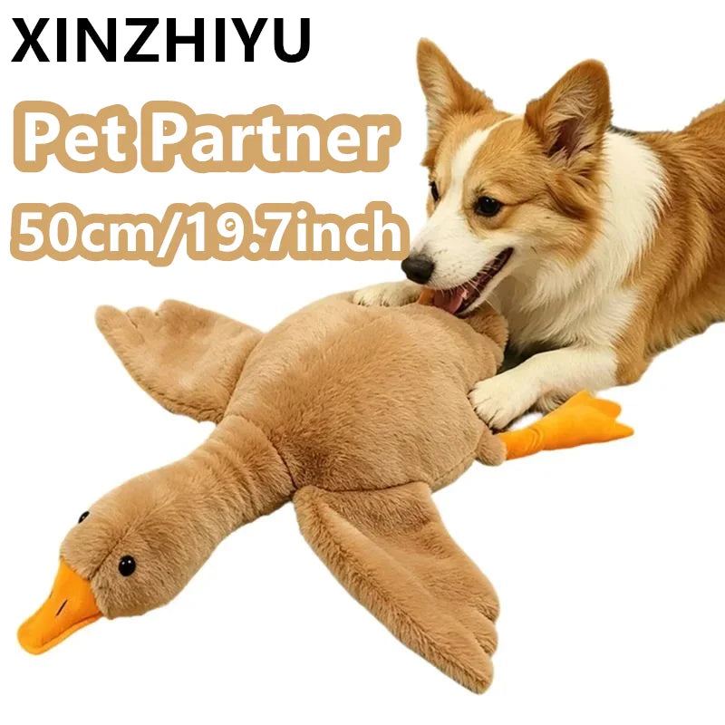 Soft Fleece Goose Plush Toy Relaxing Pet Companion Pillow