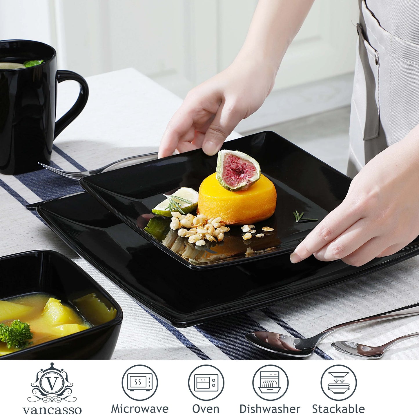 Malacasa Soho Ceramic Dinnerware Set Porcelain Dinnerware Collection