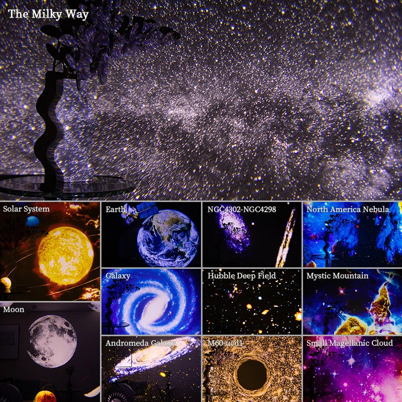 Night Light Galaxy Projector Starry Sky Projector 360° Rotate Planetarium Lamp For Kids Bedroom Valentines Day Gift Wedding Deco Pet and Home Outlet