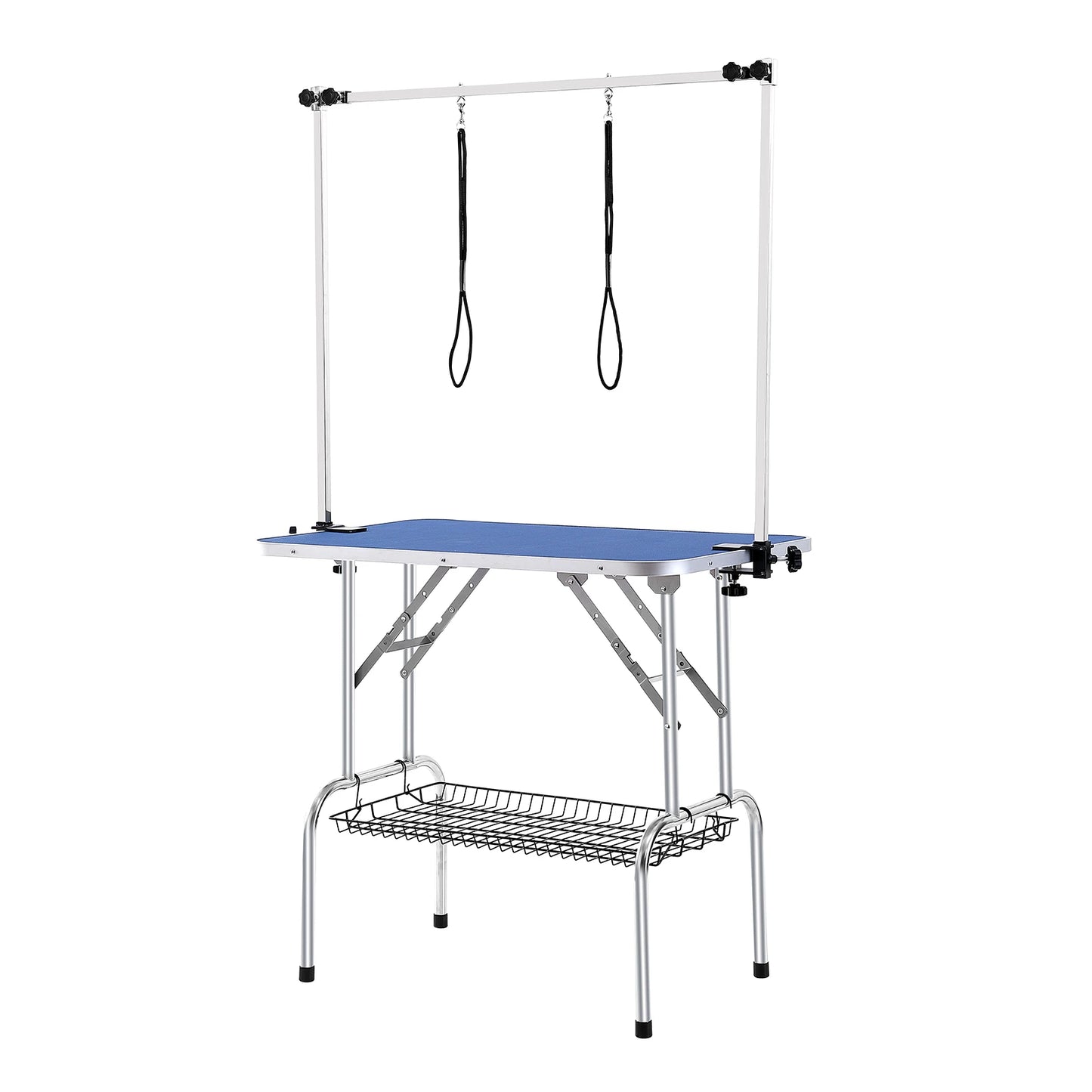 Foldable Pet Grooming Table Stainless Steel Two Arms With Loop