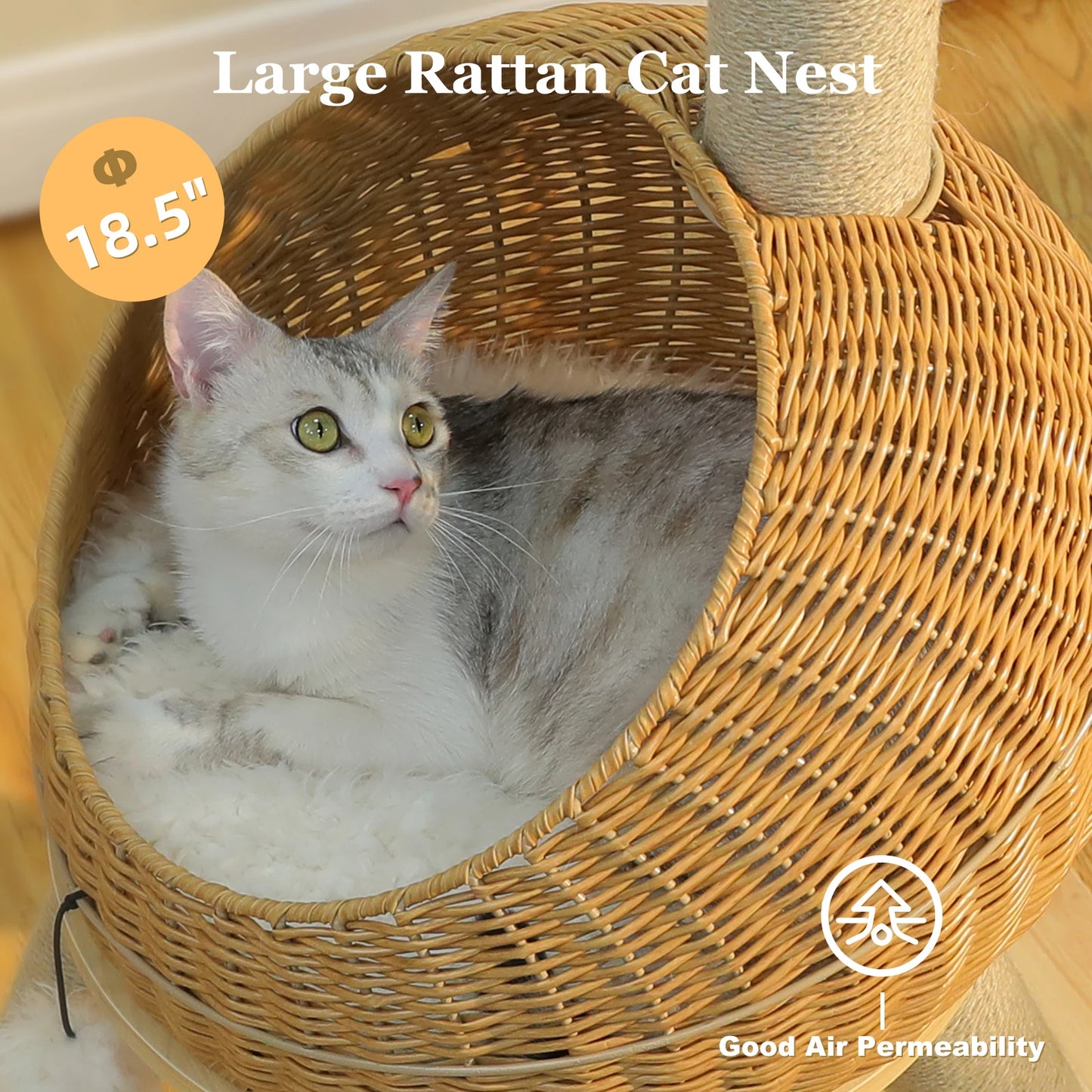 PAWZ Road Dinosaur Cat Tree Tower With Sisal Scratching Post And Rattan Condo