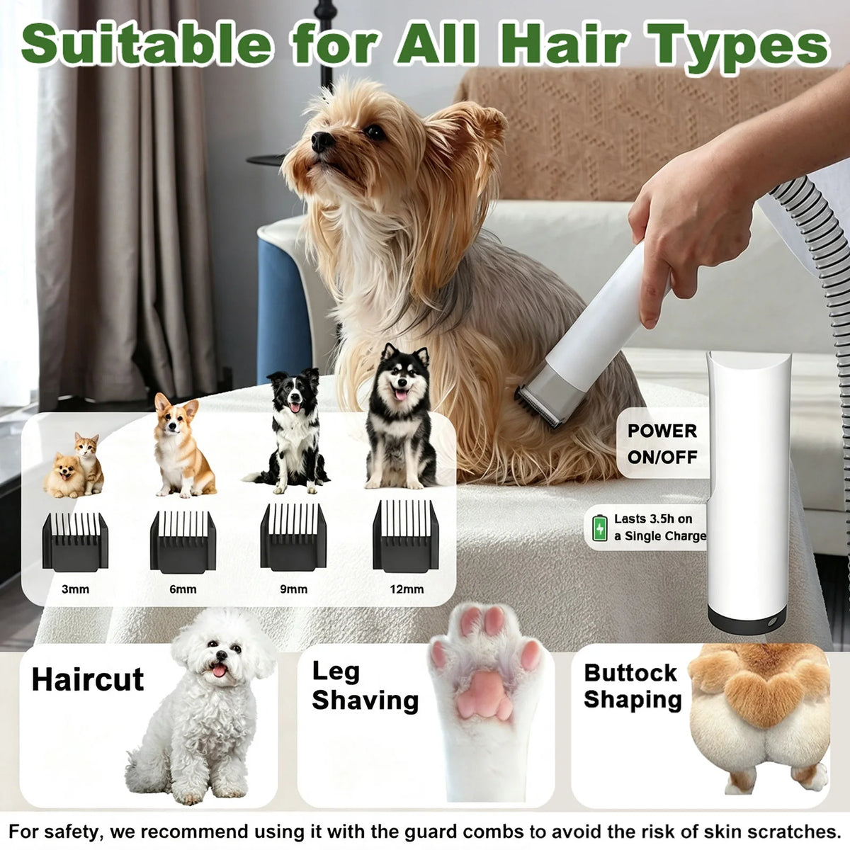 5-in-1 Pet Grooming Kit Professional Dog Hair Clipper Vacuum Dryer Low Noise Pet Grooming Trimmer Set with Multi Tools Professional Pet Grooming Vacuum Kit for Dogs Cats Hair Shedding Cleaning Pet and Home Outlet