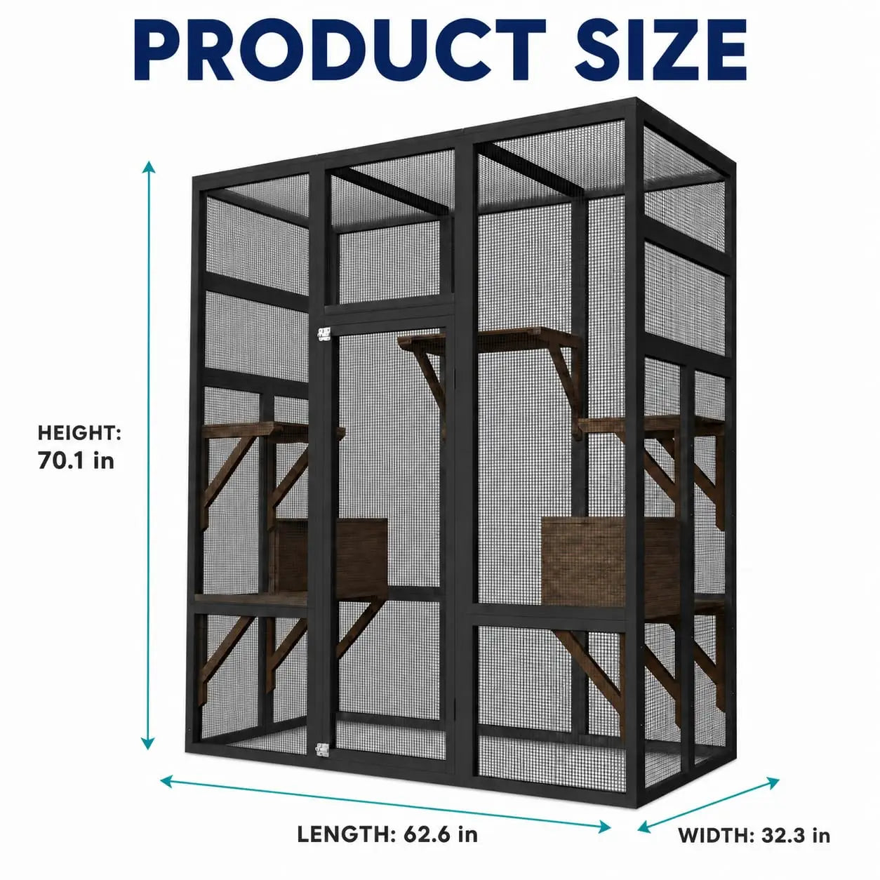 HiMISS Durable Wooden Outdoor Catio Cat House With Secure Cover