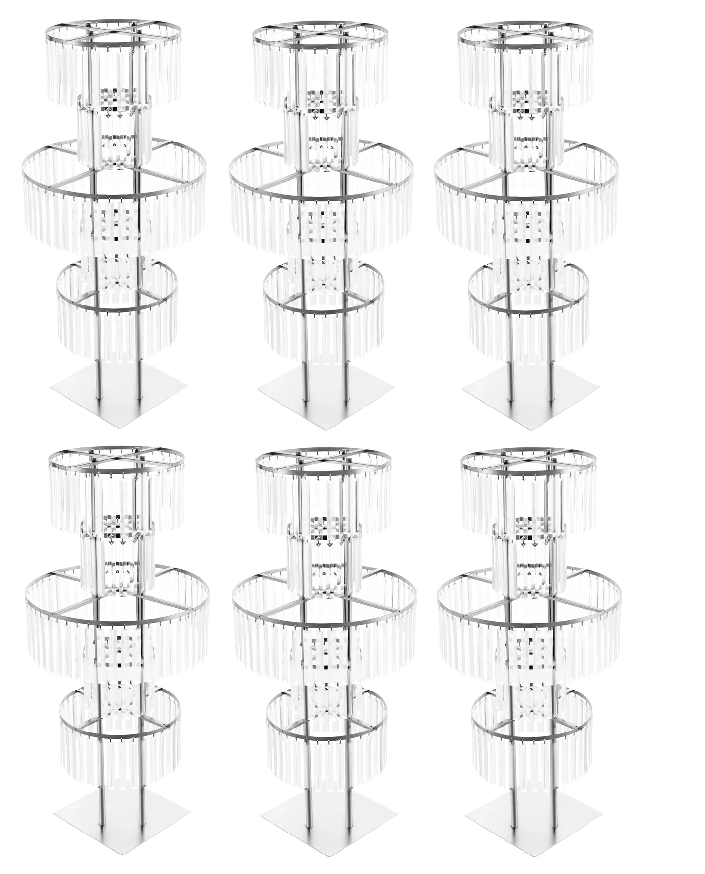 5 Tier Wedding Flower Stand Acrylic Crystal Centerpiece Display Rack