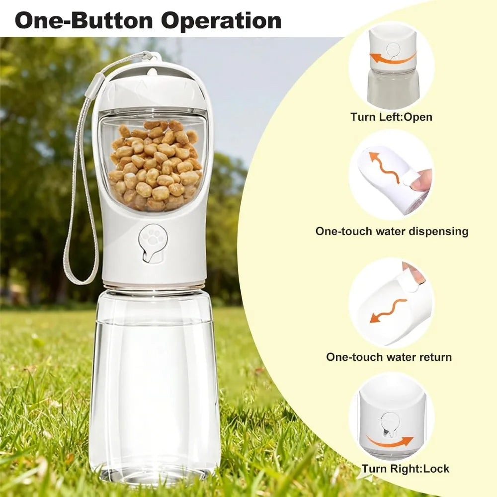 2-in-1 Portable Dog Water Bottle And Food Container BPA Free