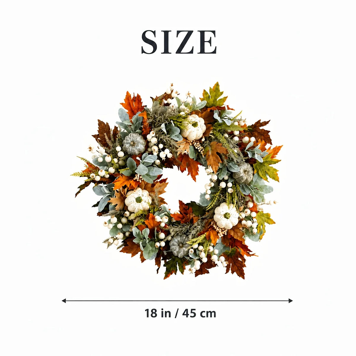 Garlands - All Peony And Pumpkin Wreath Year Round, Leaves And Berries Farmhouse Autumn Wreath, Mixed Leaves - Thanksgiving Wreaths for Indoor Outdoor, Artificial Fall Wreaths for Front Door Rustic Pet and Home Outlet