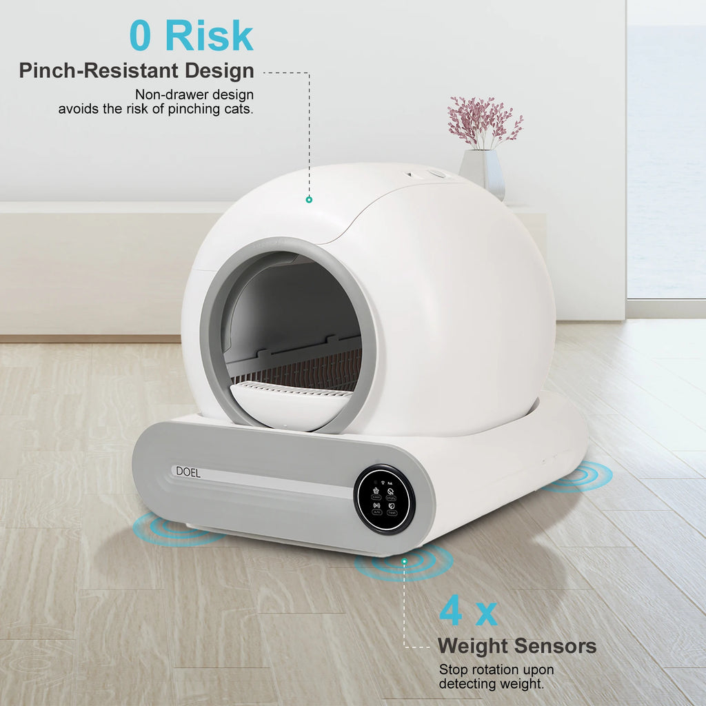 DOEL 65L Smart Self-Cleaning Cat Litter Box with App Pet and Home Outlet