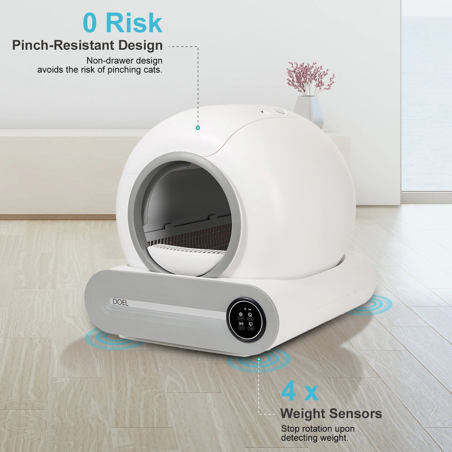DOEL Automatic Smart Self Cleaning Cat Litter Box App Control