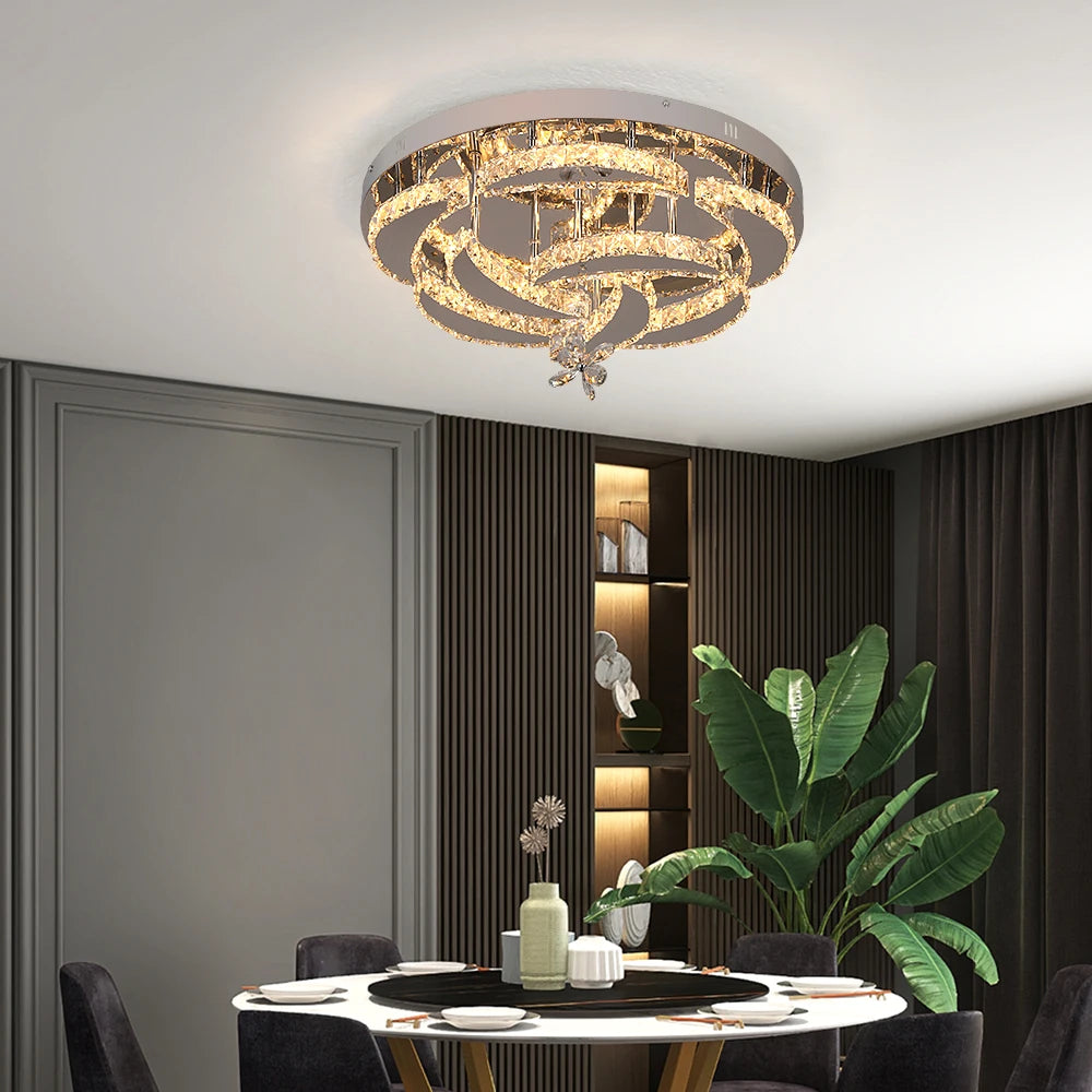 GreeLustr Crystal Led Ceiling Chandelier For Living Dining Room