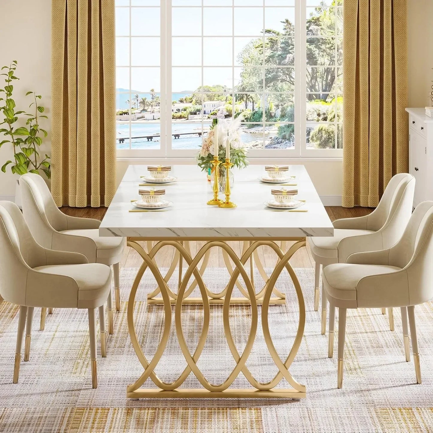 Little Tree Modern Dining Table Rectangular Dining Room Furniture