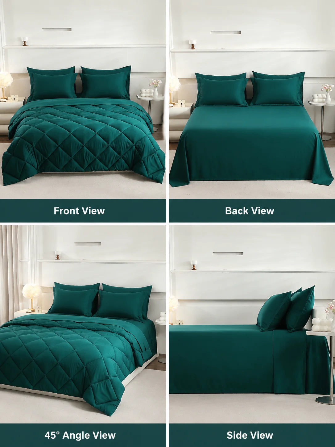 easYum 7-Piece Bedding Set Comforter Flat And Fitted Sheets