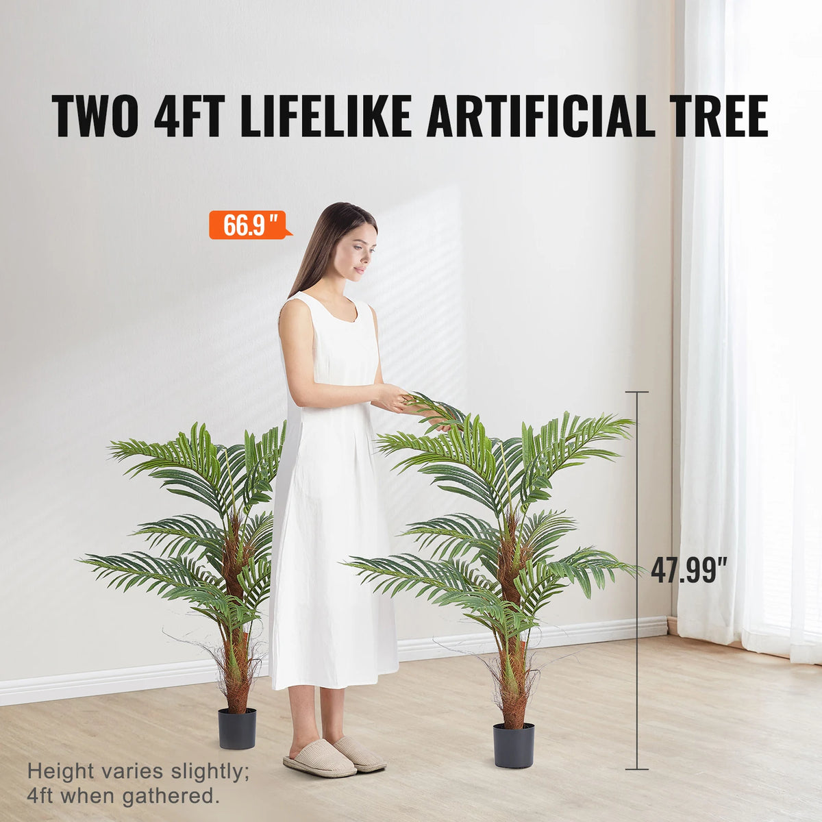 SucceBuy Artificial Palm Tree Faux Plant With Anti Tip Protection Pet and Home Outlet