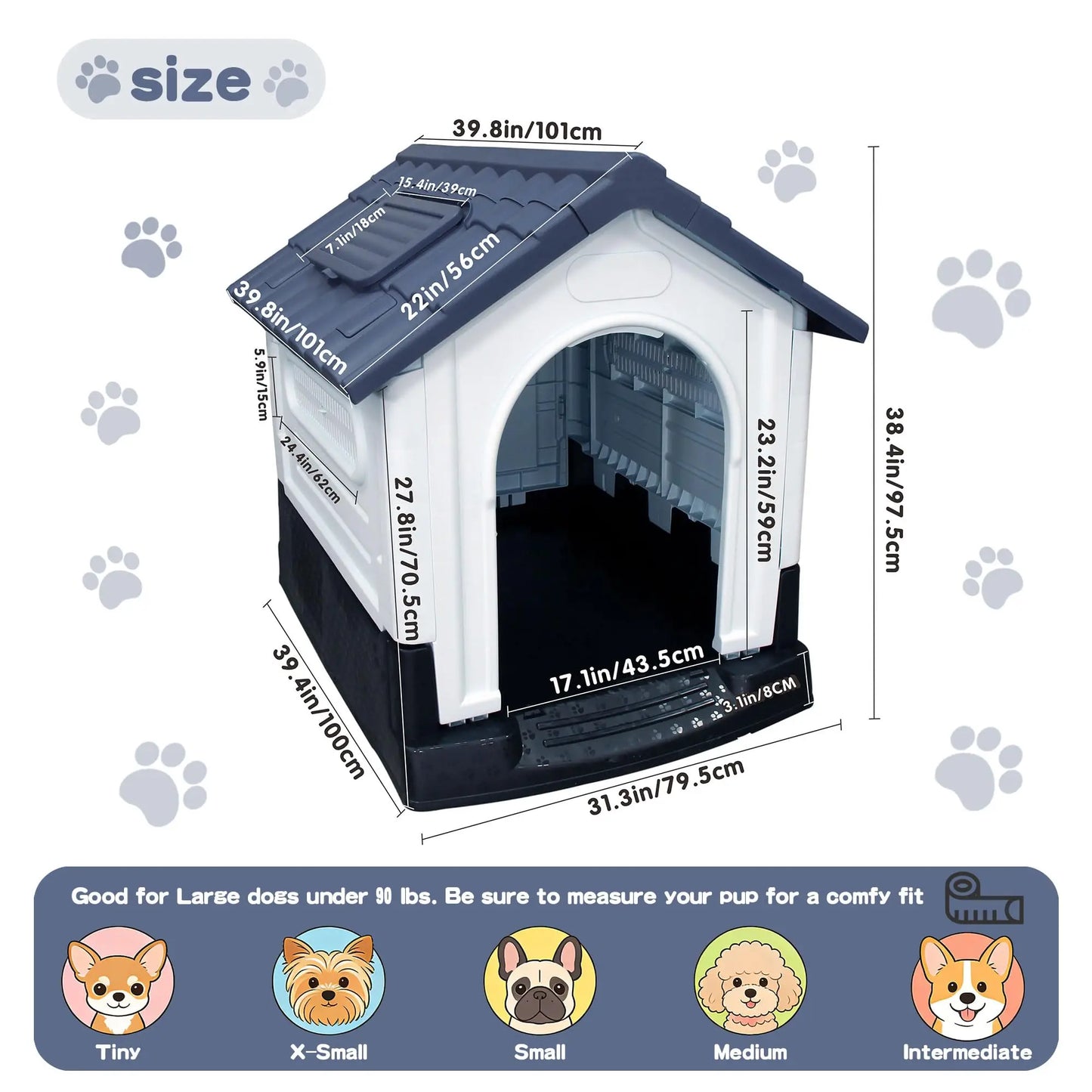 DishyKooker Waterproof Outdoor Dog House With Ventilation