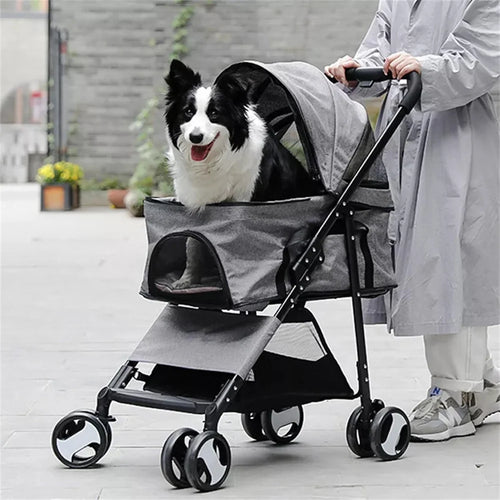 2-in-1 Foldable Pet Stroller & Removable Carrier, 44 lb Pet and Home Outlet