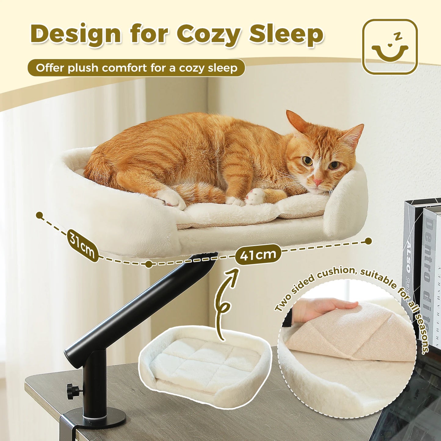PAWZ Road Cat Desk Bed 360° Rotatable Hammock For Cats