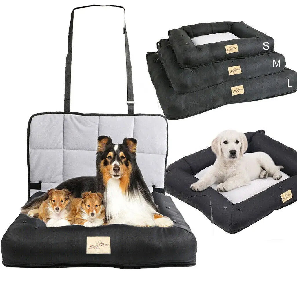 BINGOPAW Dog Car Seat Bed Waterproof Pet Cushion Mat Carrier