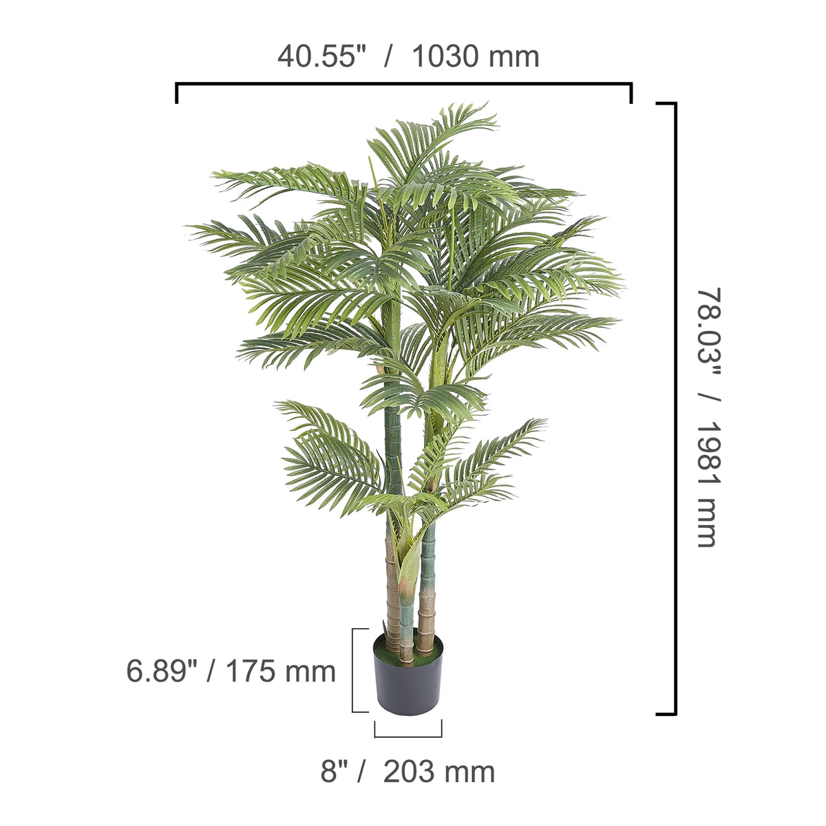 SucceBuy Artificial Palm Tree Faux Plant With Anti Tip Protection Pet and Home Outlet
